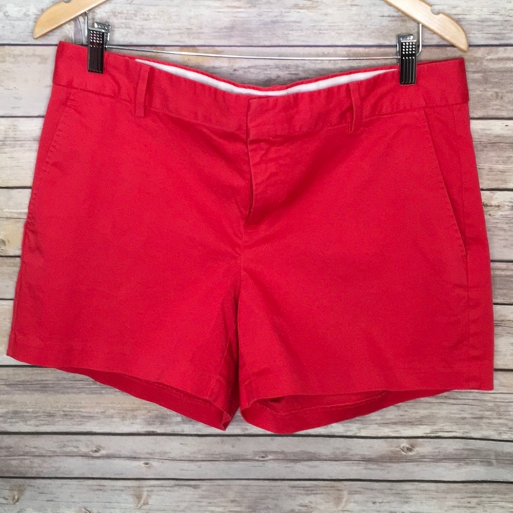 Banana Republic Red Flat Front Chino Shorts